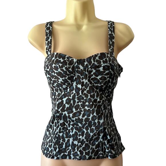 Charlotte Russe Cheetah Animal Print Camisole Blouse Womans Size Medium - Picture 1 of 10